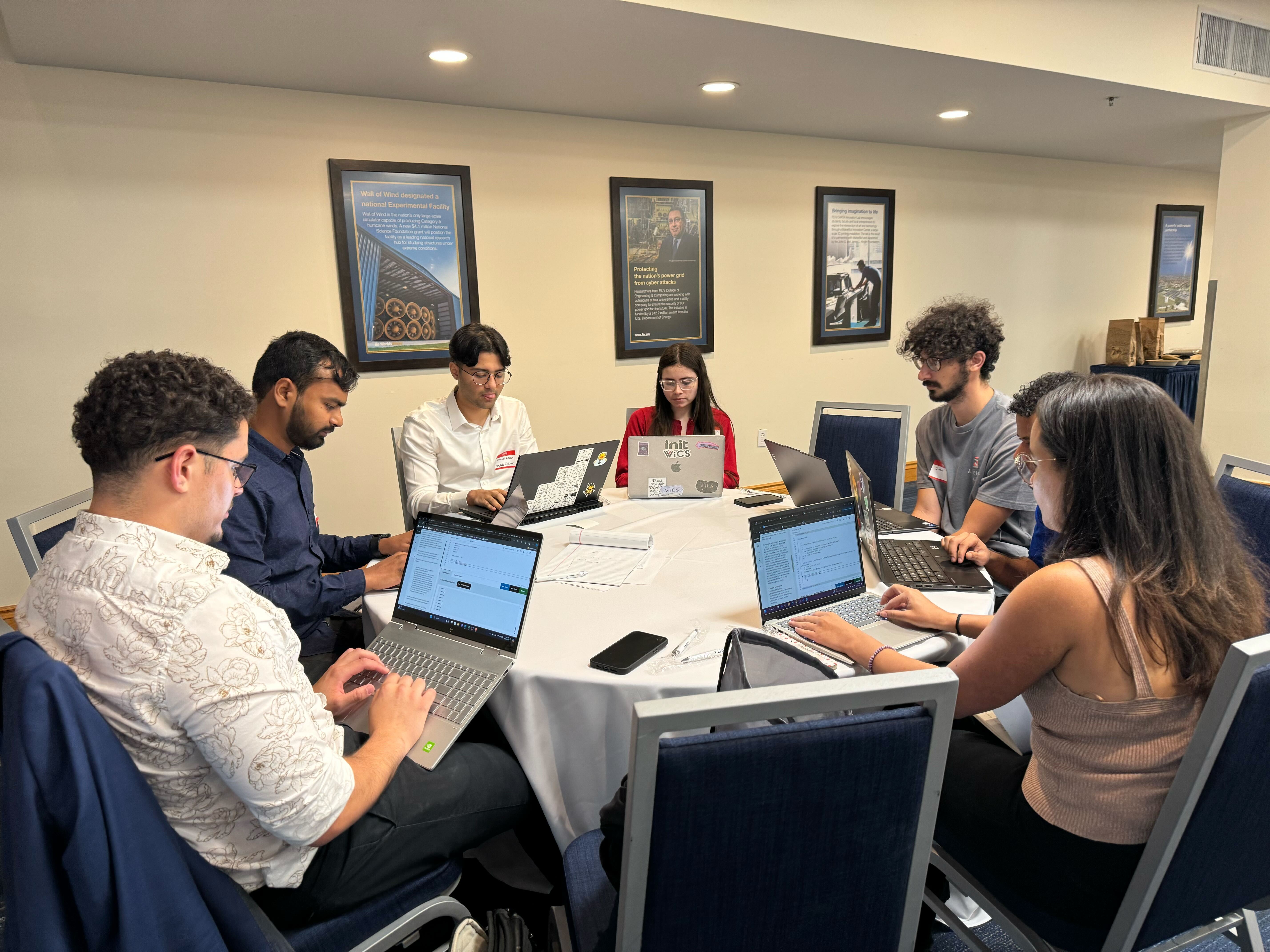 Students working with AI