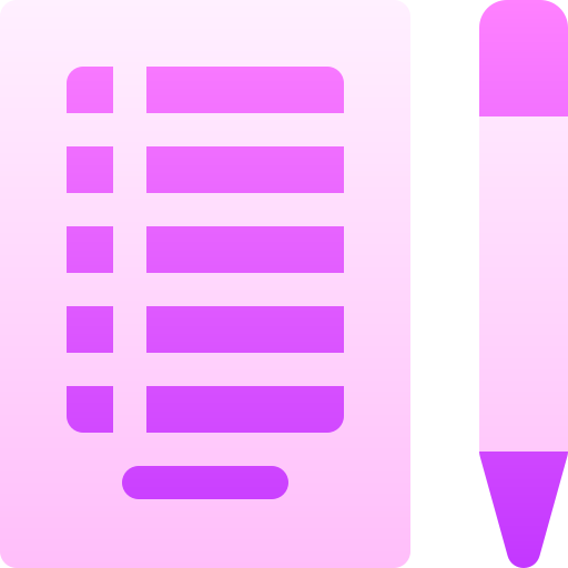 Icon of pencil and worksheet