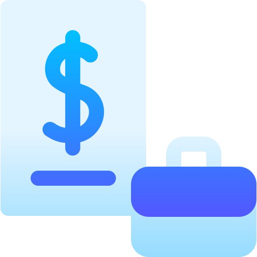 Icon of dollar sign and brief case