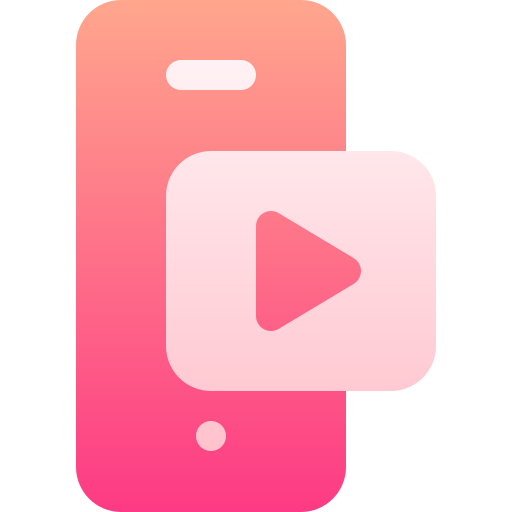 Icon of phone with play button