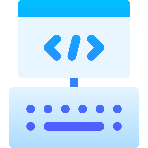 Icon of computer with code