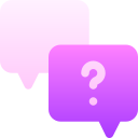icon of two speech bubbles with question marks