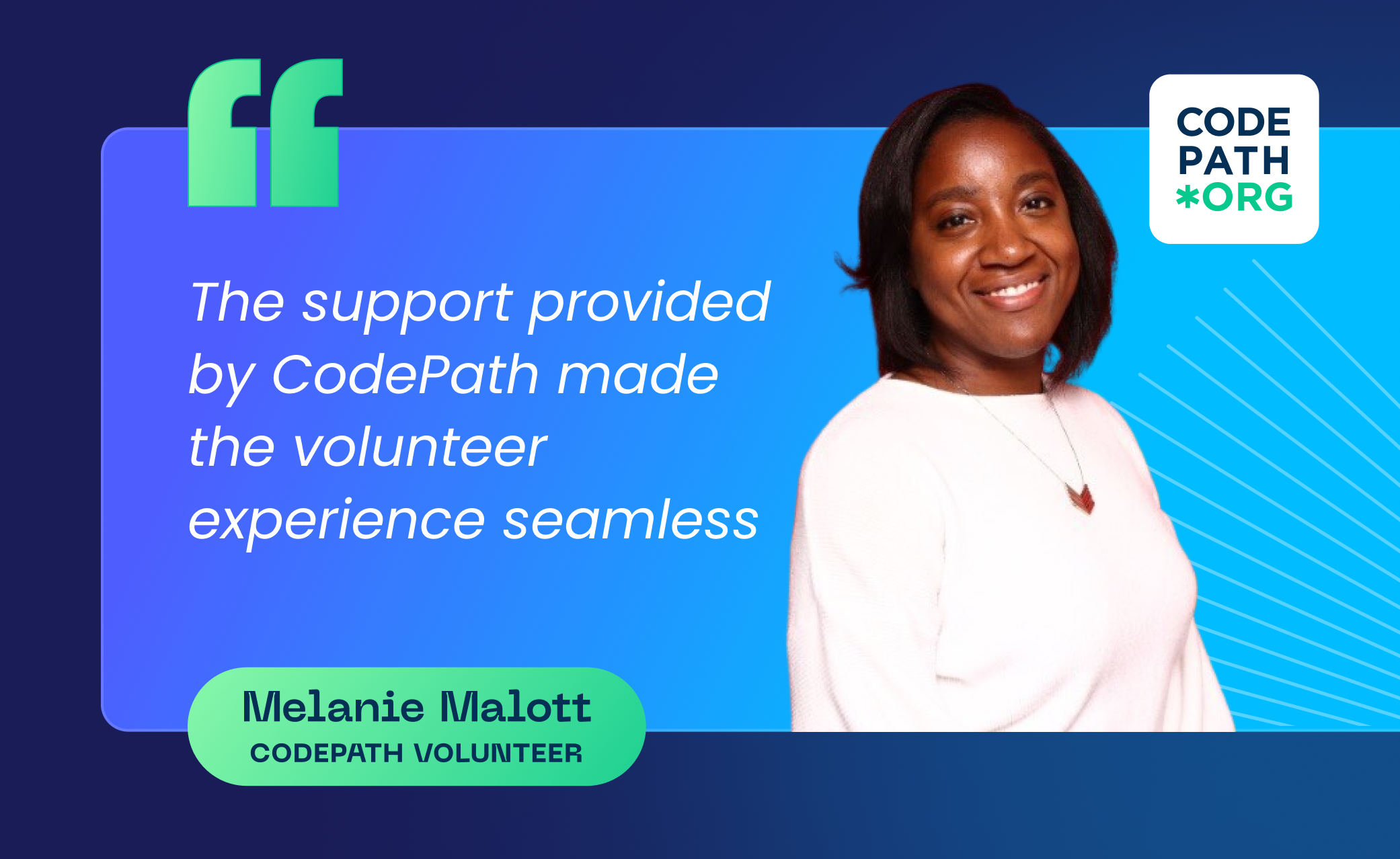 How Melanie Found Purpose in Mentoring Underrepresented Students at CodePath