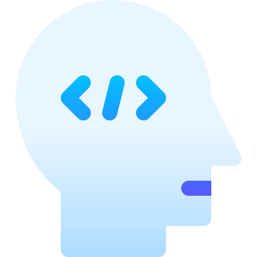 Head with Code Symbol Icon